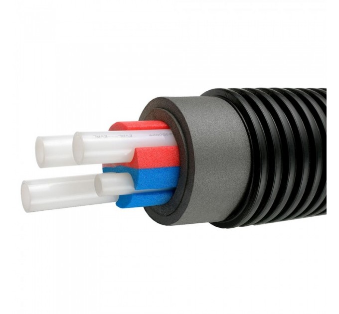 Утепленная труба для теплотрассы Usystems (Uponor) QUATTRO 2x25+25+20/175